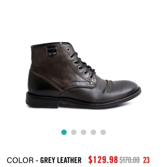 Steve Madden ULTIMATE Leather Boots Lace Up Rugged Gray - Picture 13 of 13